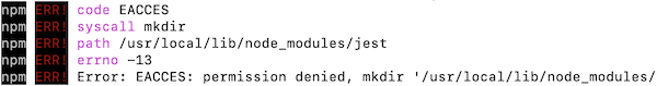 A permission denied error when installing with npm